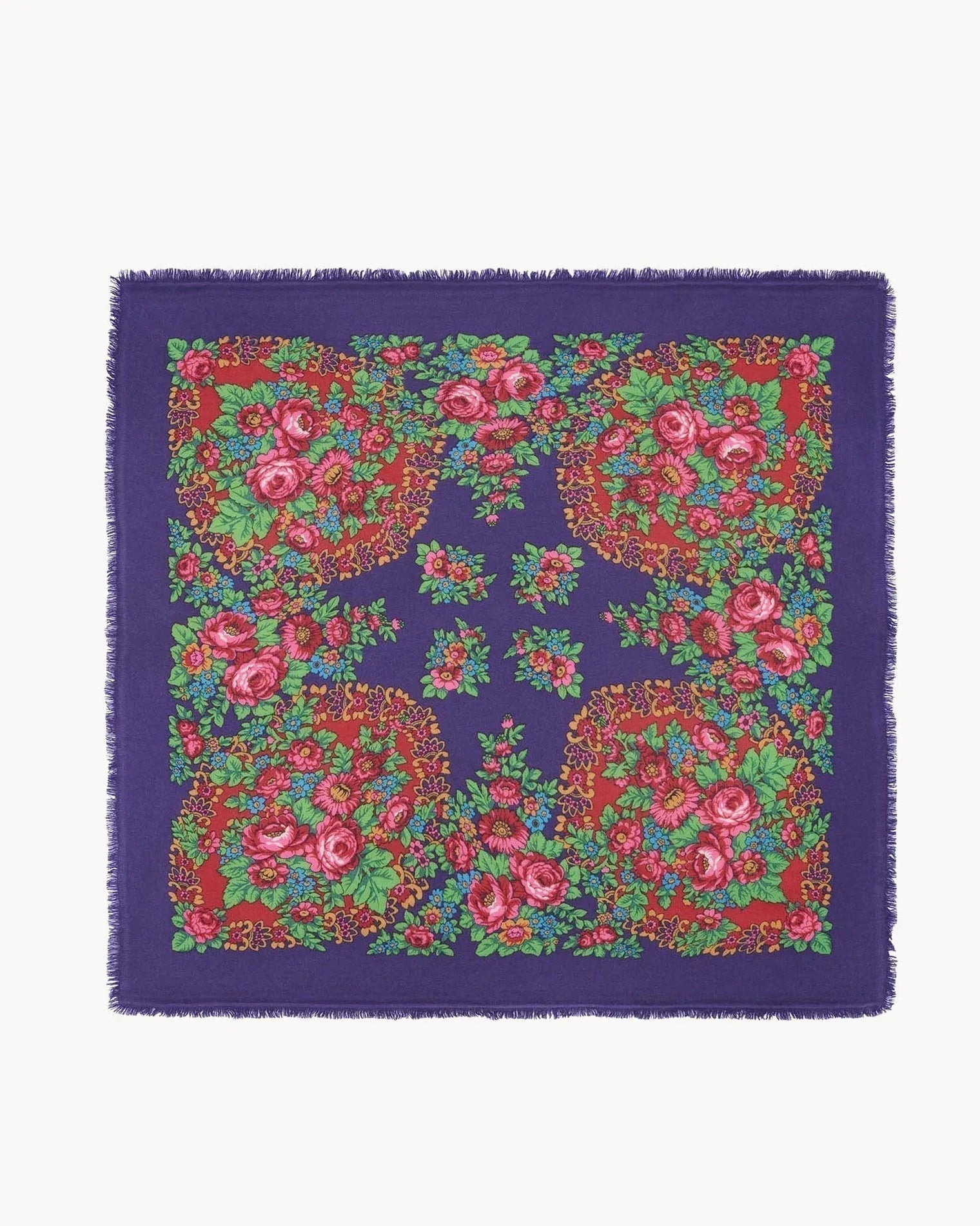 Bandana Hachiko Çiçekli Koyu Mor - Bandana