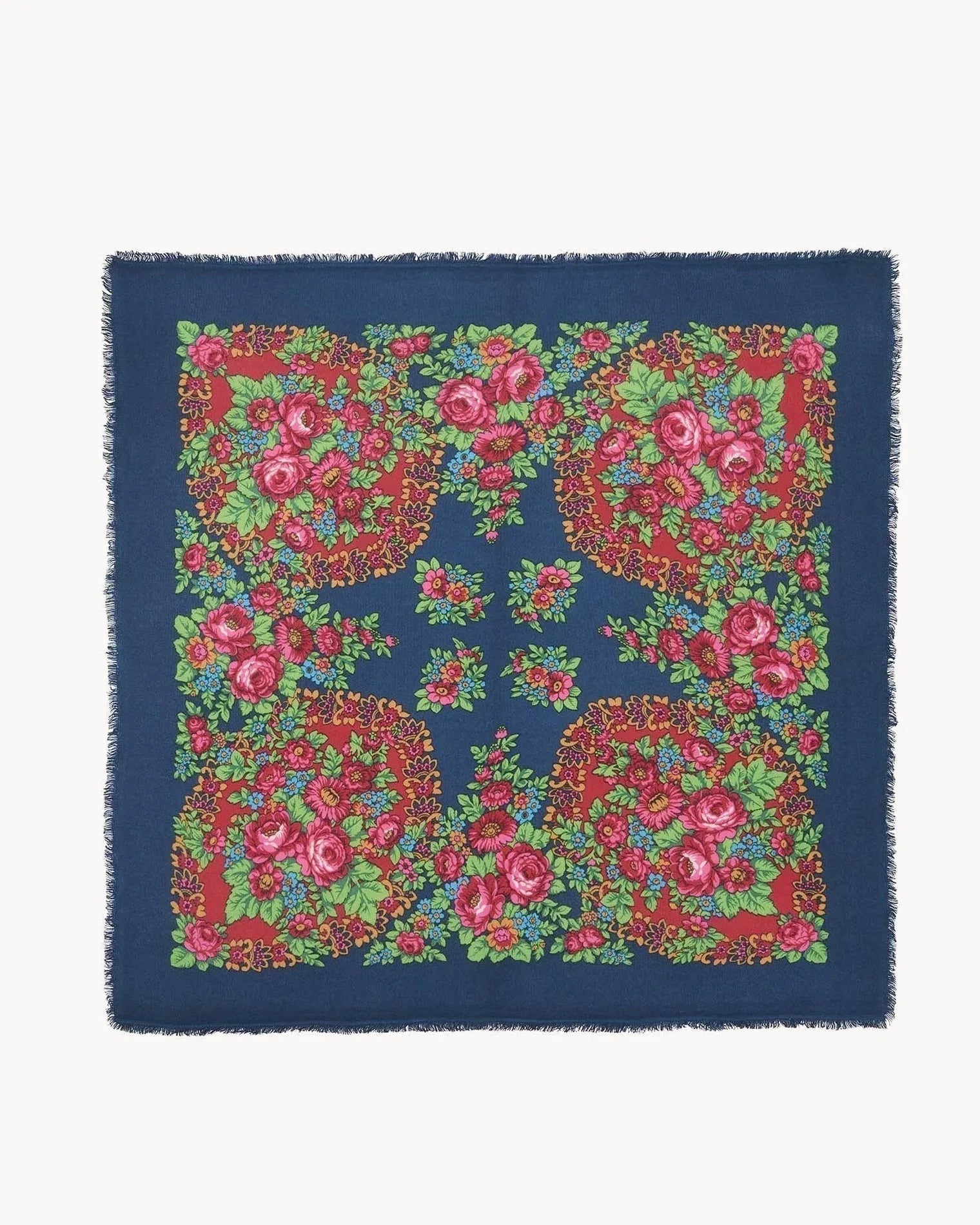 Bandana Hachiko Çiçek Havyar Mavisi - Bandana