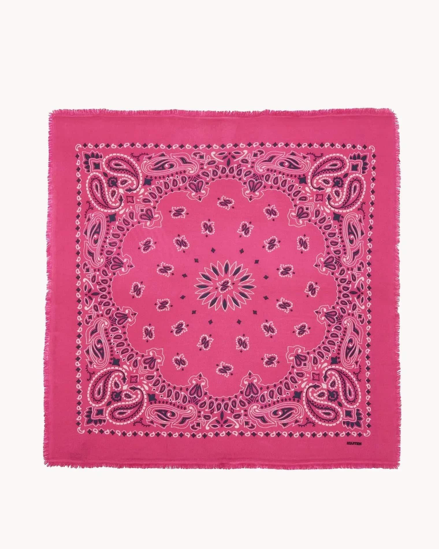Büyük Bandana Hachiko Bico Fosforlu Pembe - Bandana
