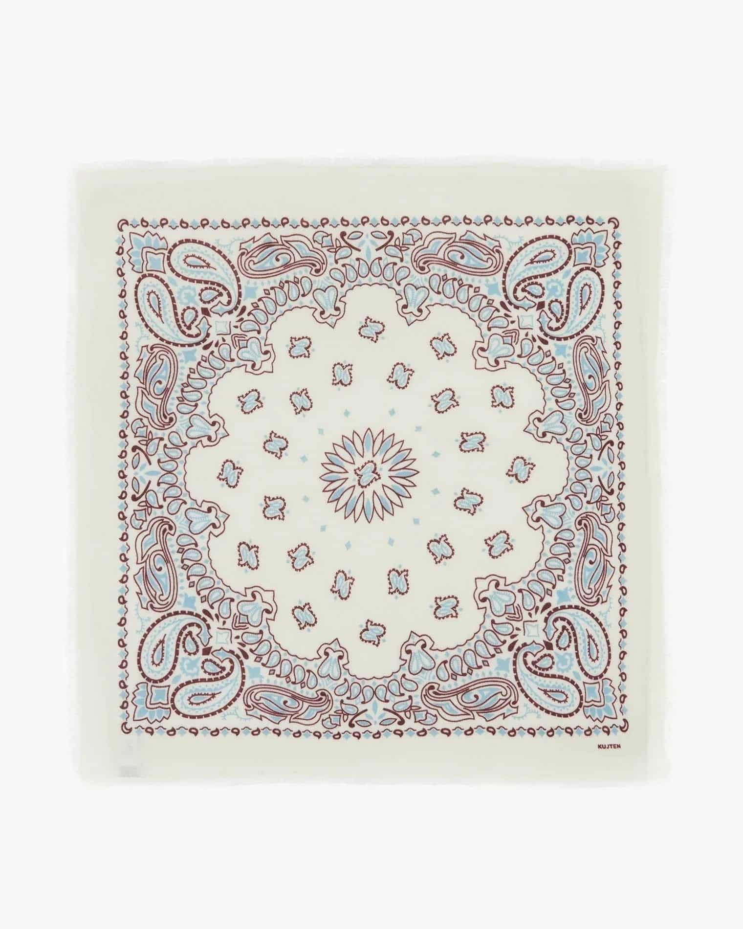 Büyük Bandana Hachiko Bico Beyaz, Bordo Sienna - Bandana