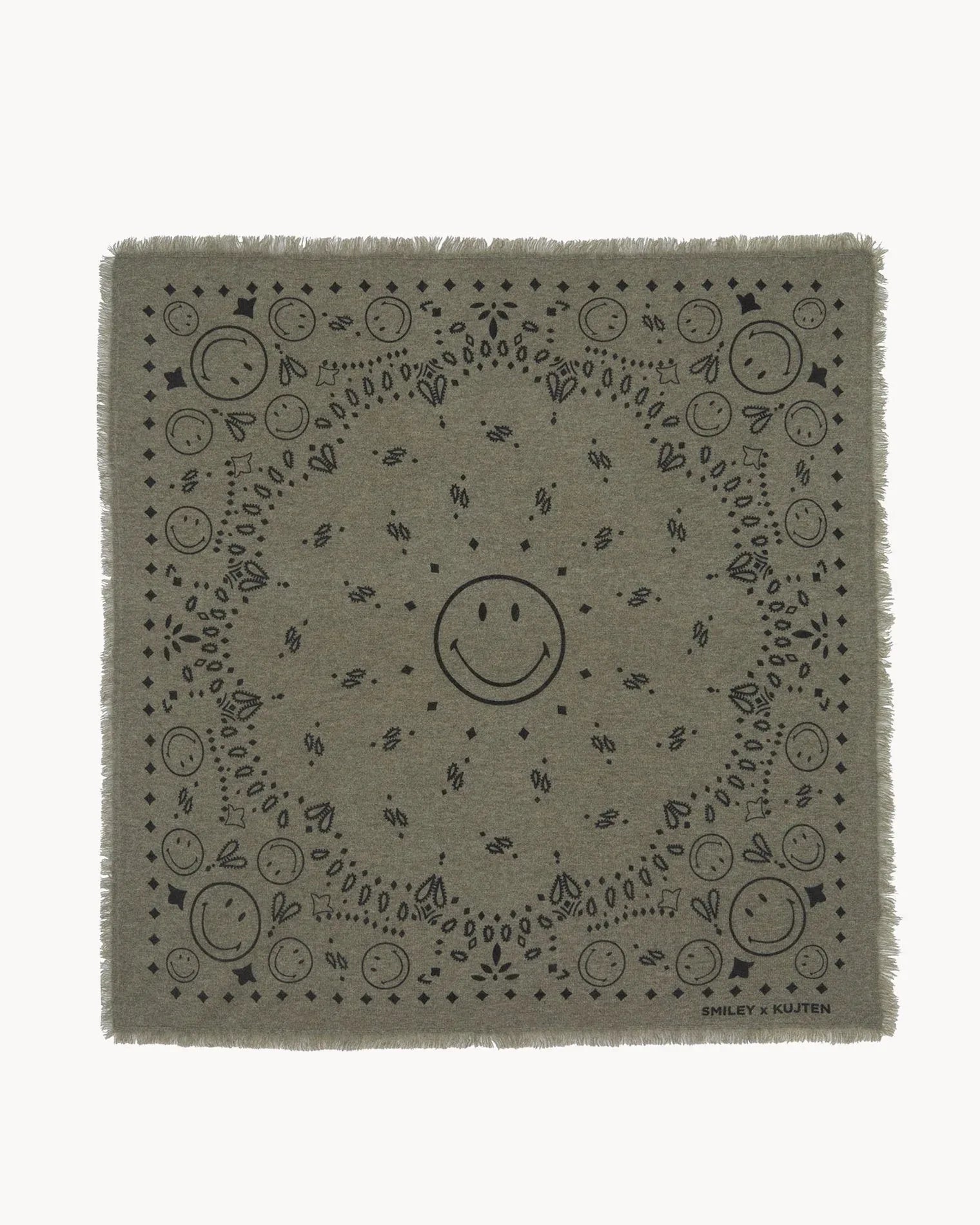 Large Bandana Hachiko Smiley Marl Haki - Bandana