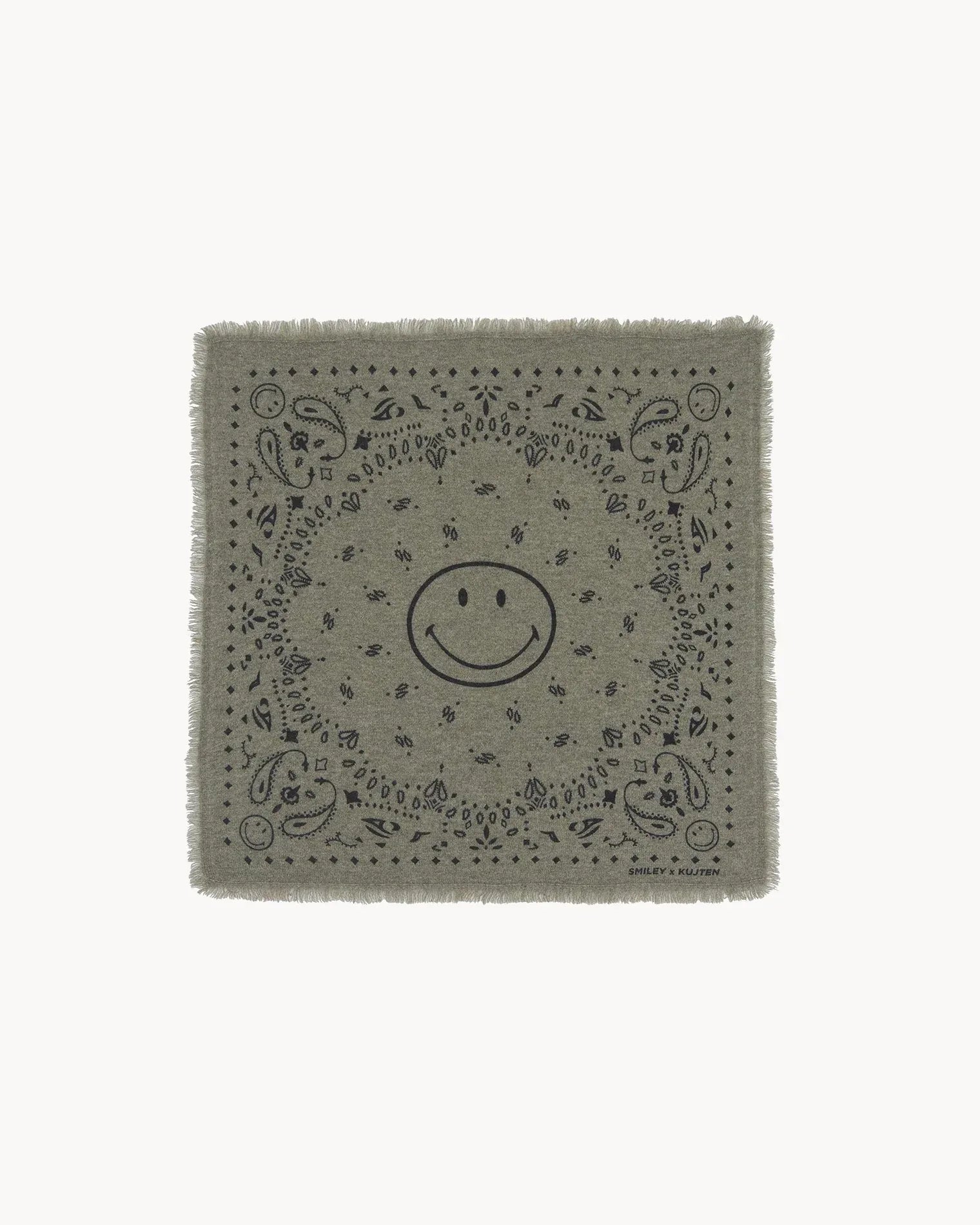 Küçük Bandana Hachi Smiley Marl Haki - Bandana