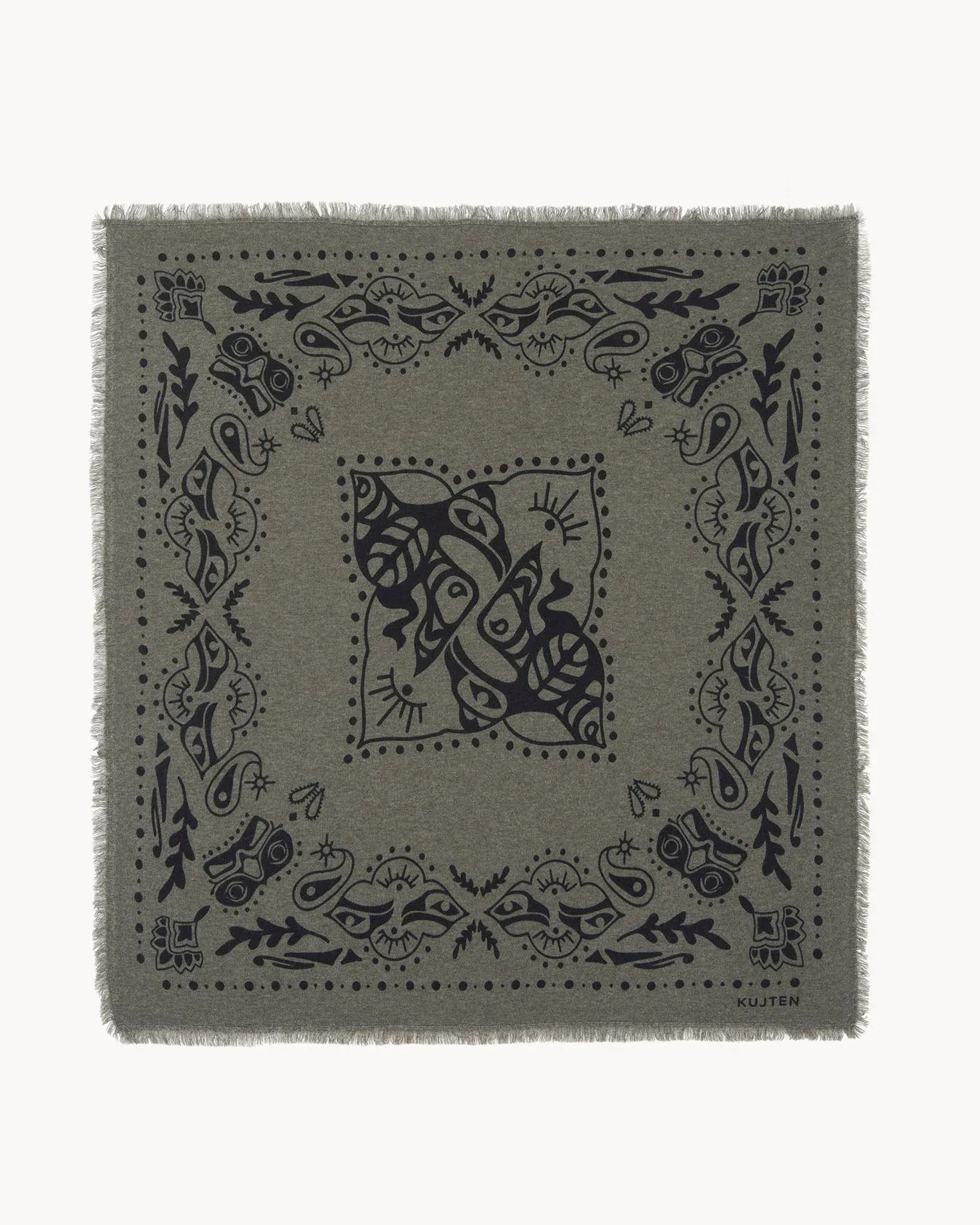 Büyük Bandana Hachiko Inuit Marl Haki - Bandana