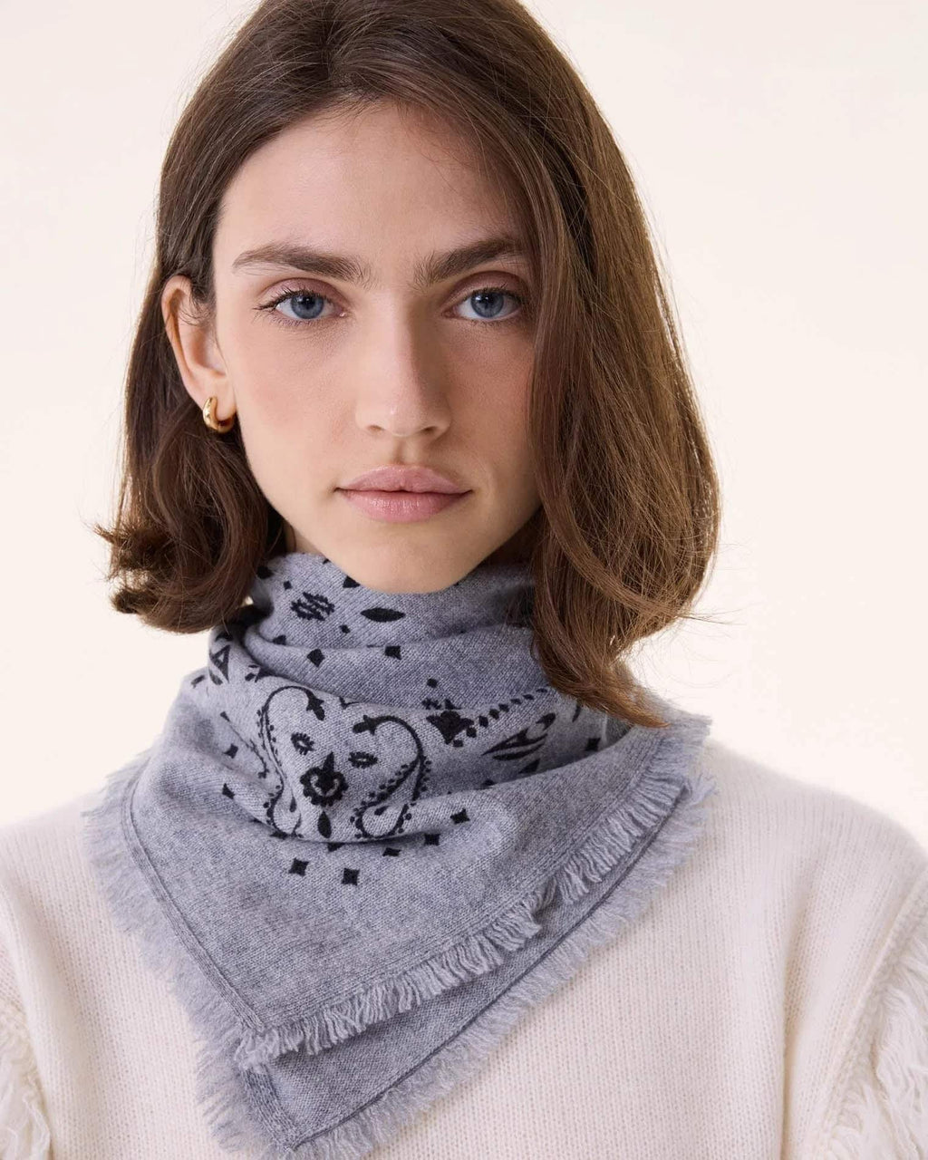 Küçük Bandana Hachi Marl Gri - Bandana