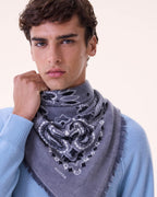 Büyük Bandana Hachiko Bico Flanel Gri - Bandana