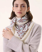 Büyük Bandana Hachiko Bico Beyaz, Bordo Sienna - Bandana