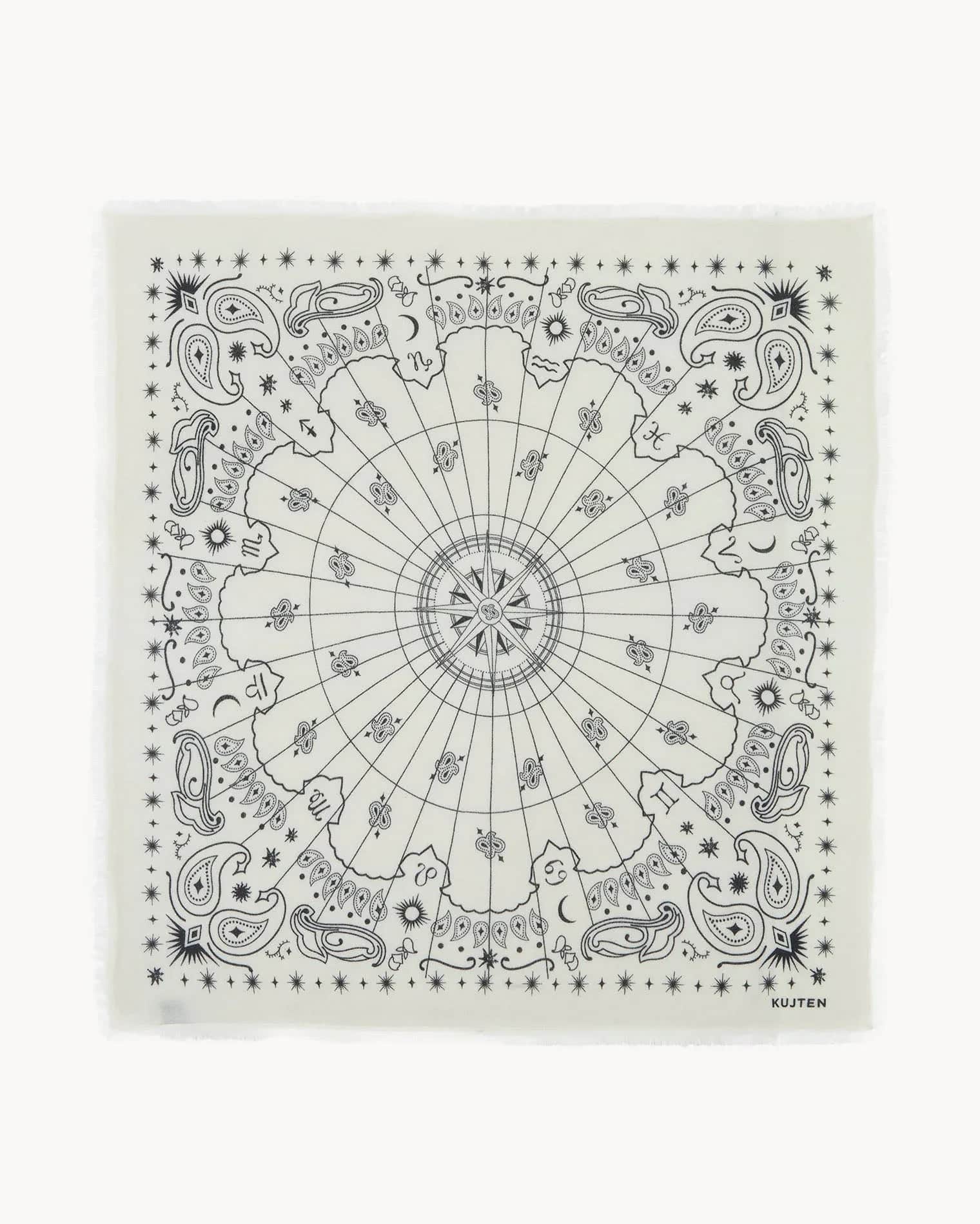 Ekstra Büyük Bandana Effy Astro Beyaz - Bandana