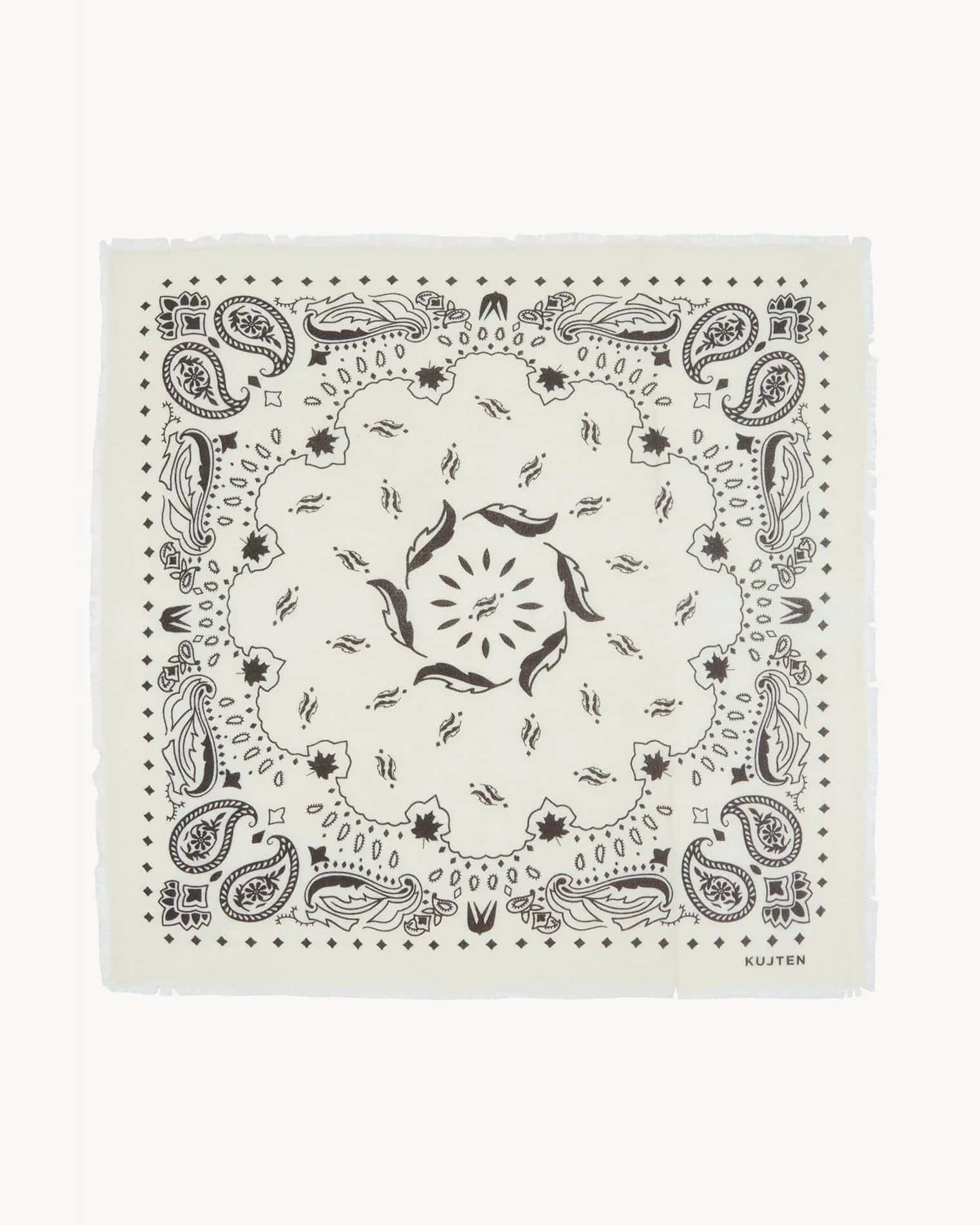 Büyük Bandana Hachiko Tüy Beyaz Kahverengi - Bandana