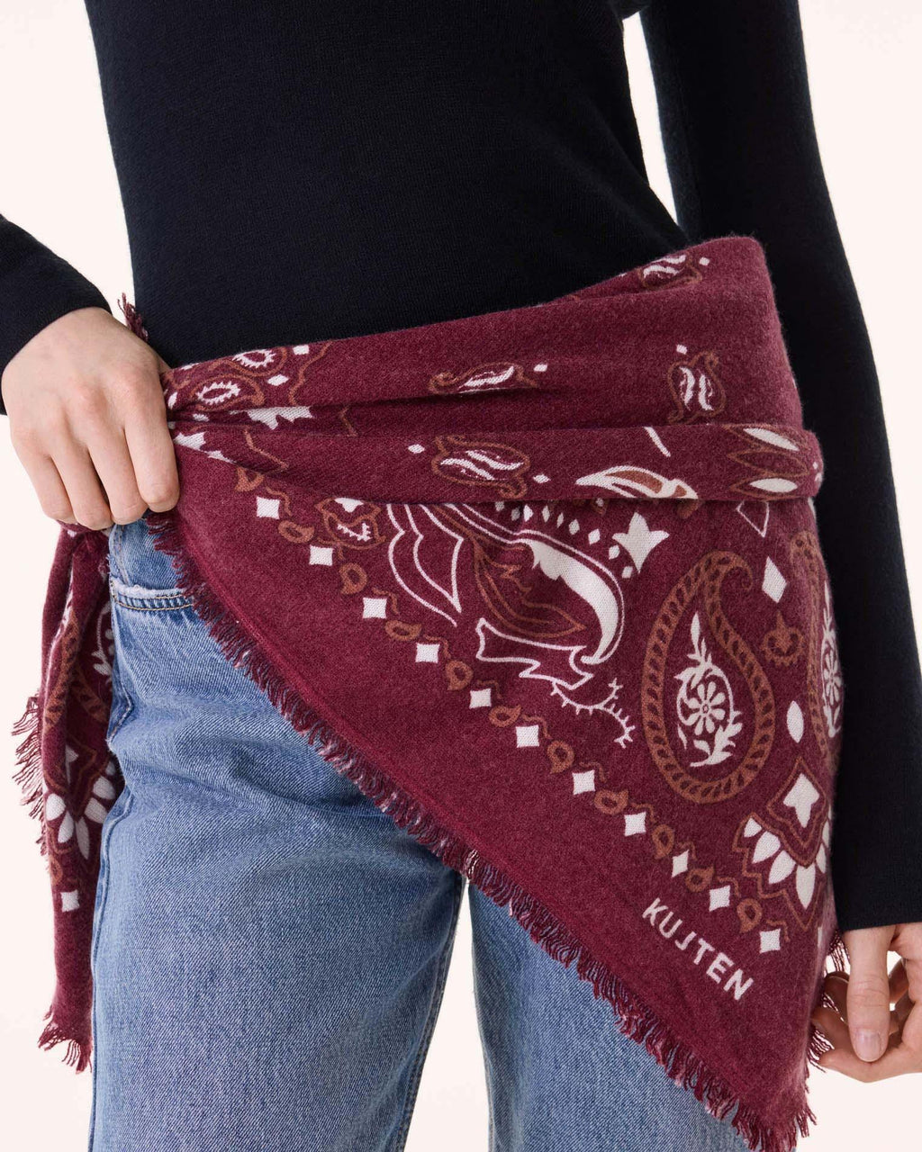 Büyük Bandana Hachiko Tüy Bico Bordo - Bandana